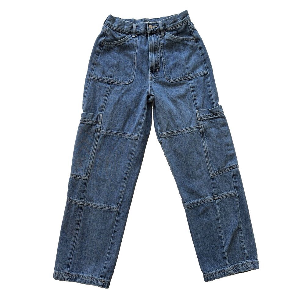 BDG Jeans Womens 27 Blue High Rise Baggy Denim Cargo Skater Y2K Urban Outfitters